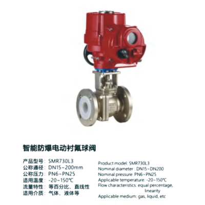 智能防爆电动衬氟球阀-SMR730L3