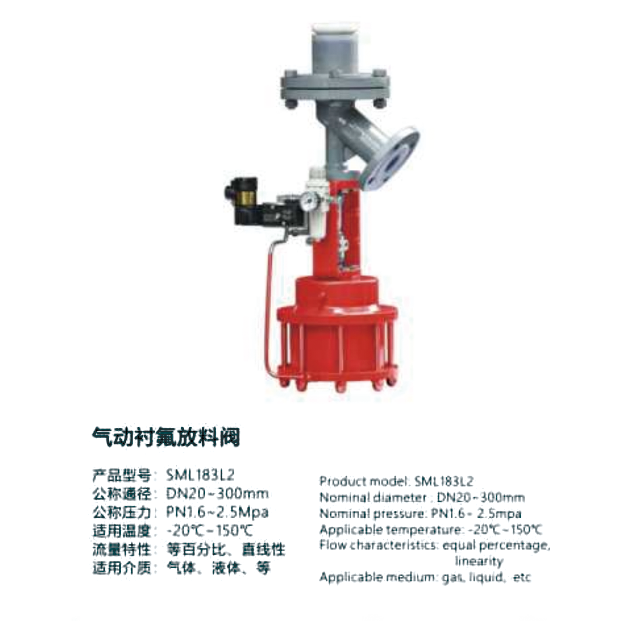气动衬氟放料阀-SML83L2